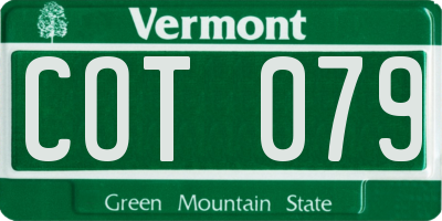 VT license plate COT079