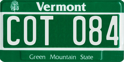 VT license plate COT084