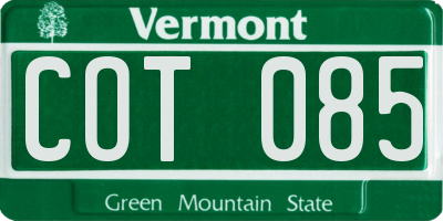 VT license plate COT085