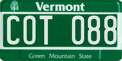 VT license plate COT088