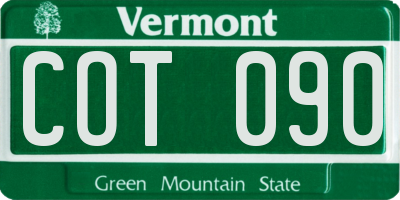 VT license plate COT090