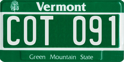 VT license plate COT091