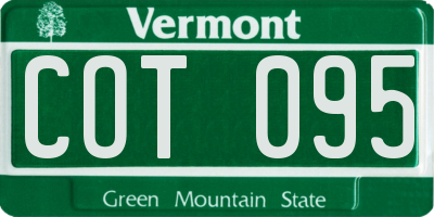 VT license plate COT095