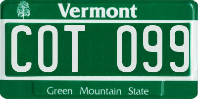 VT license plate COT099