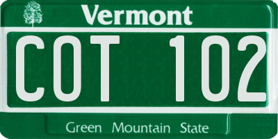 VT license plate COT102