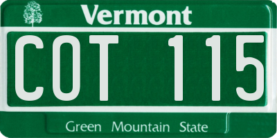 VT license plate COT115