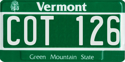 VT license plate COT126