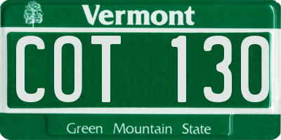 VT license plate COT130