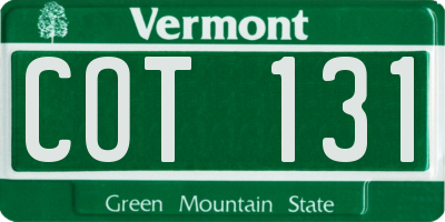 VT license plate COT131
