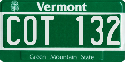 VT license plate COT132
