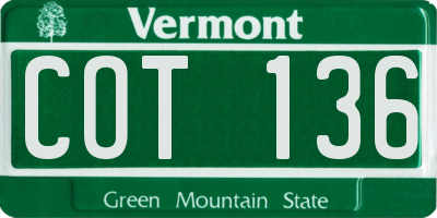 VT license plate COT136