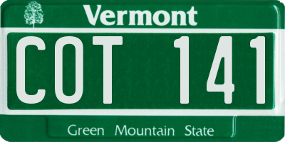 VT license plate COT141
