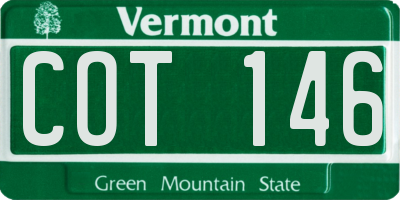 VT license plate COT146