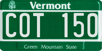 VT license plate COT150