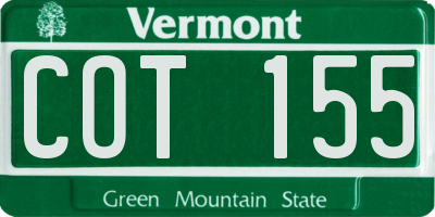 VT license plate COT155