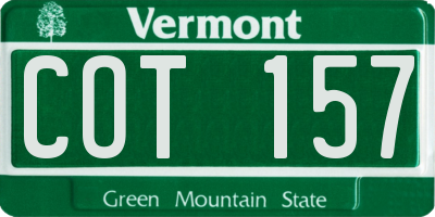 VT license plate COT157