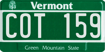 VT license plate COT159
