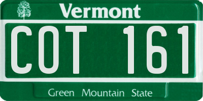 VT license plate COT161