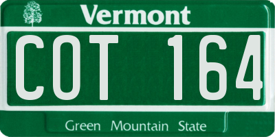 VT license plate COT164