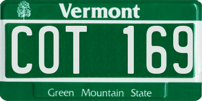 VT license plate COT169