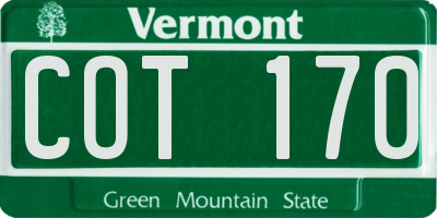 VT license plate COT170