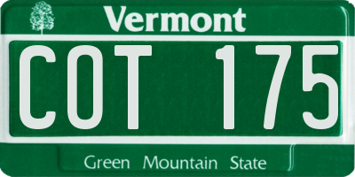 VT license plate COT175