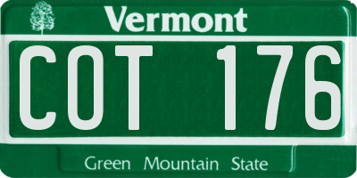 VT license plate COT176