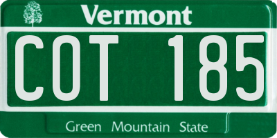 VT license plate COT185