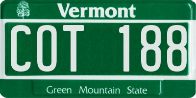 VT license plate COT188