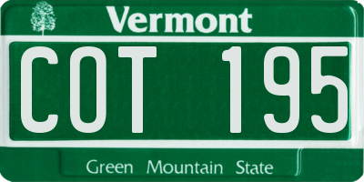 VT license plate COT195