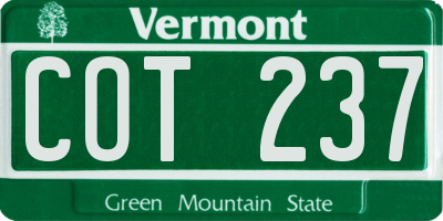 VT license plate COT237