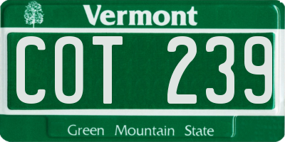 VT license plate COT239