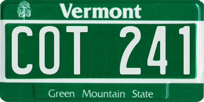VT license plate COT241