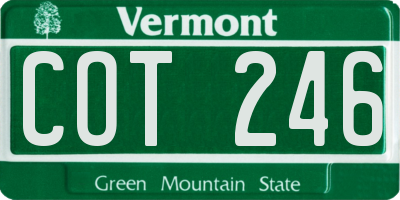 VT license plate COT246
