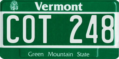 VT license plate COT248
