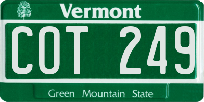 VT license plate COT249