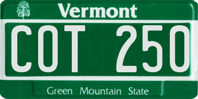 VT license plate COT250