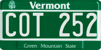 VT license plate COT252