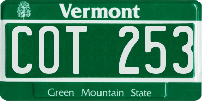 VT license plate COT253