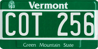 VT license plate COT256