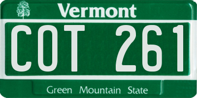 VT license plate COT261