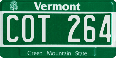 VT license plate COT264