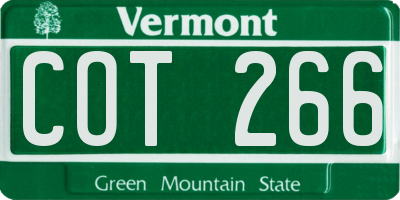 VT license plate COT266