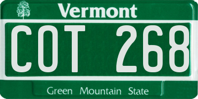 VT license plate COT268