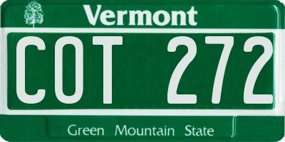 VT license plate COT272