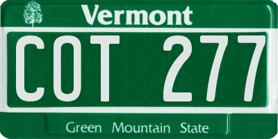VT license plate COT277