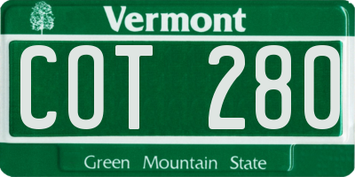 VT license plate COT280