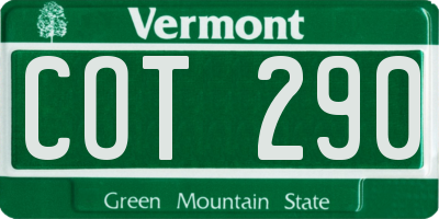 VT license plate COT290