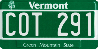 VT license plate COT291