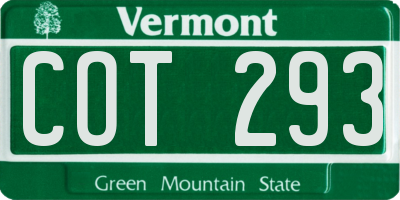 VT license plate COT293